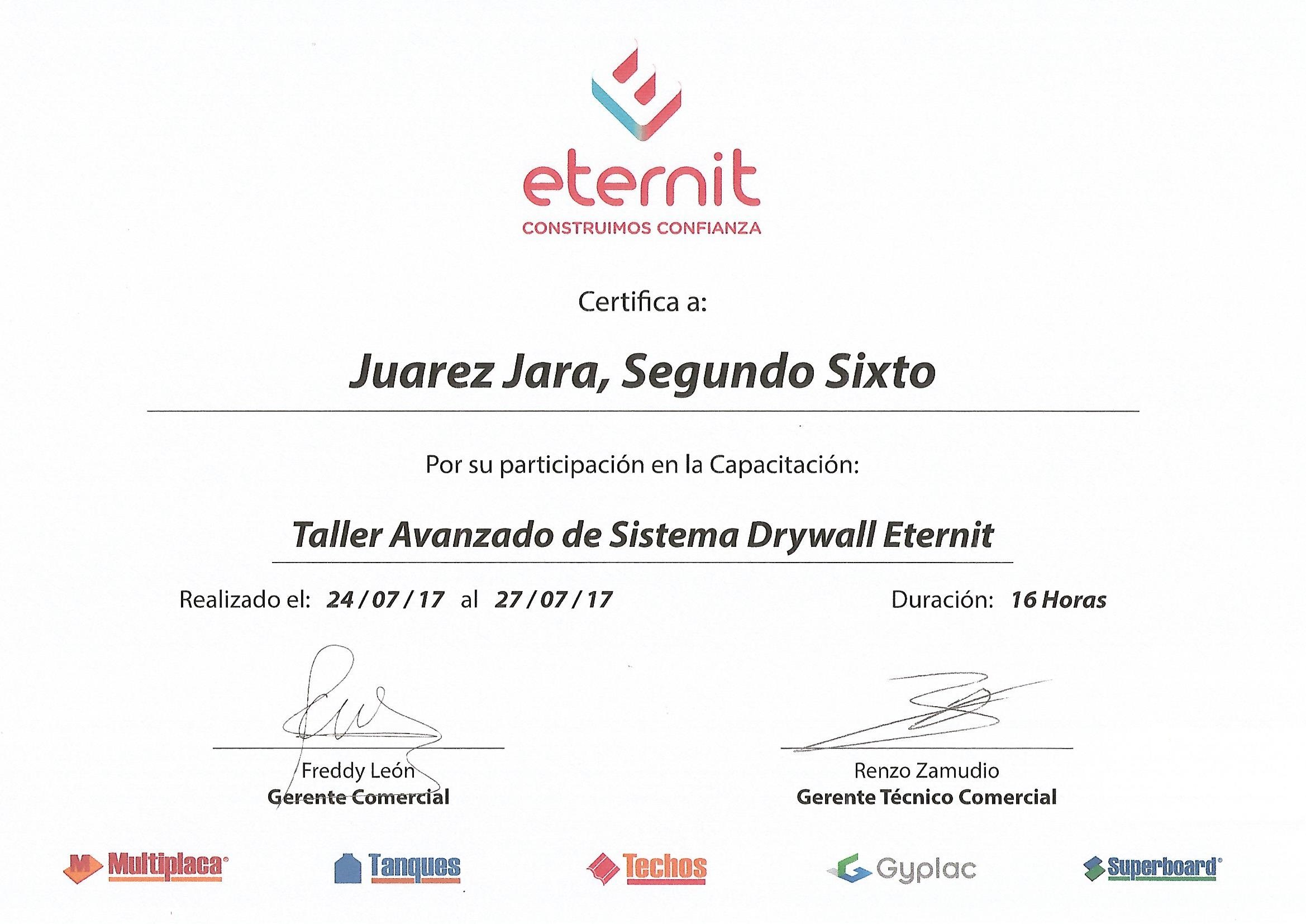 Eternit -Taller Avanzado Sistema Drywall 07-2017.